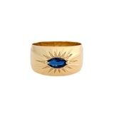 14k Solid Gold Starburst Band