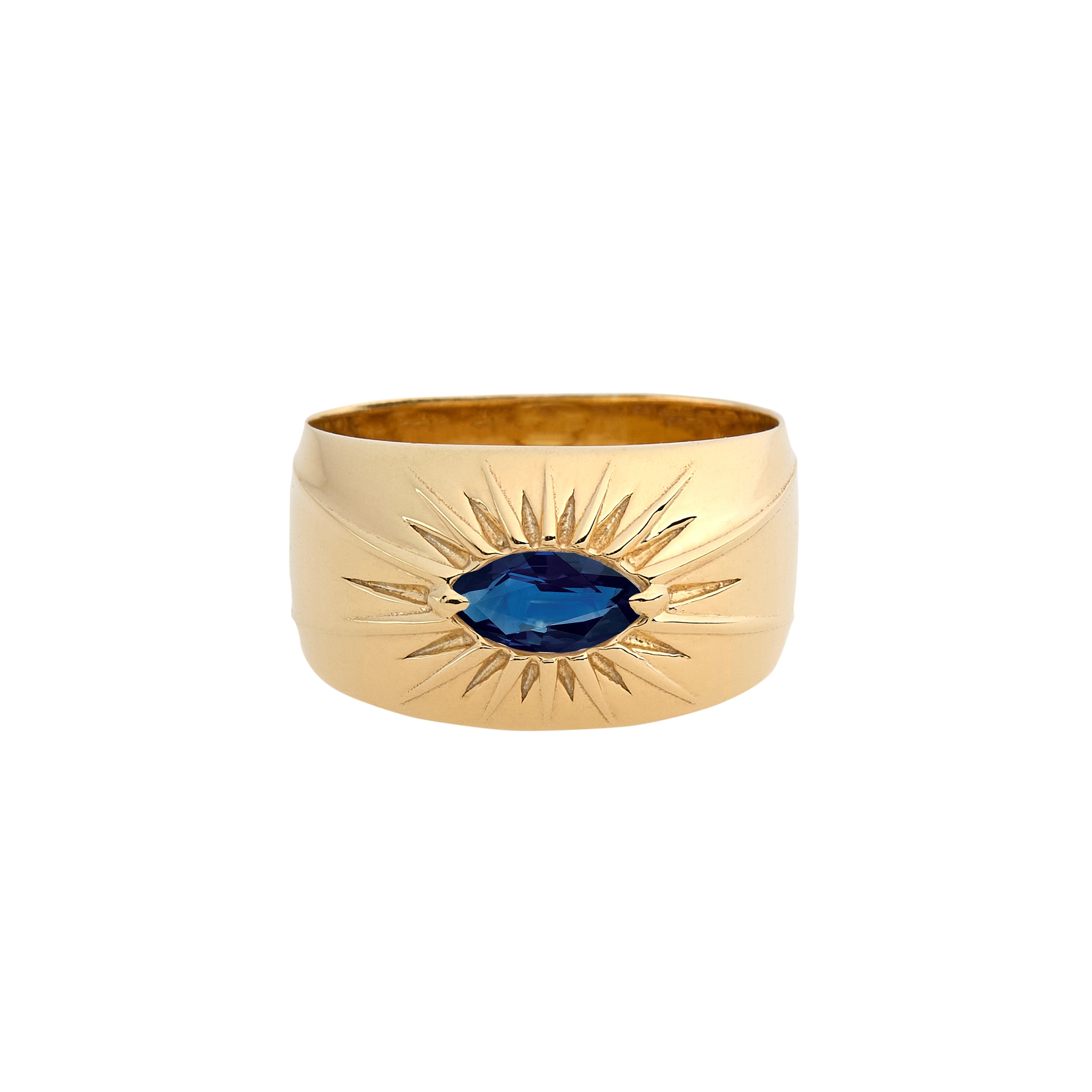 14k Solid Gold Starburst Band