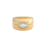 14k Solid Gold Starburst Band