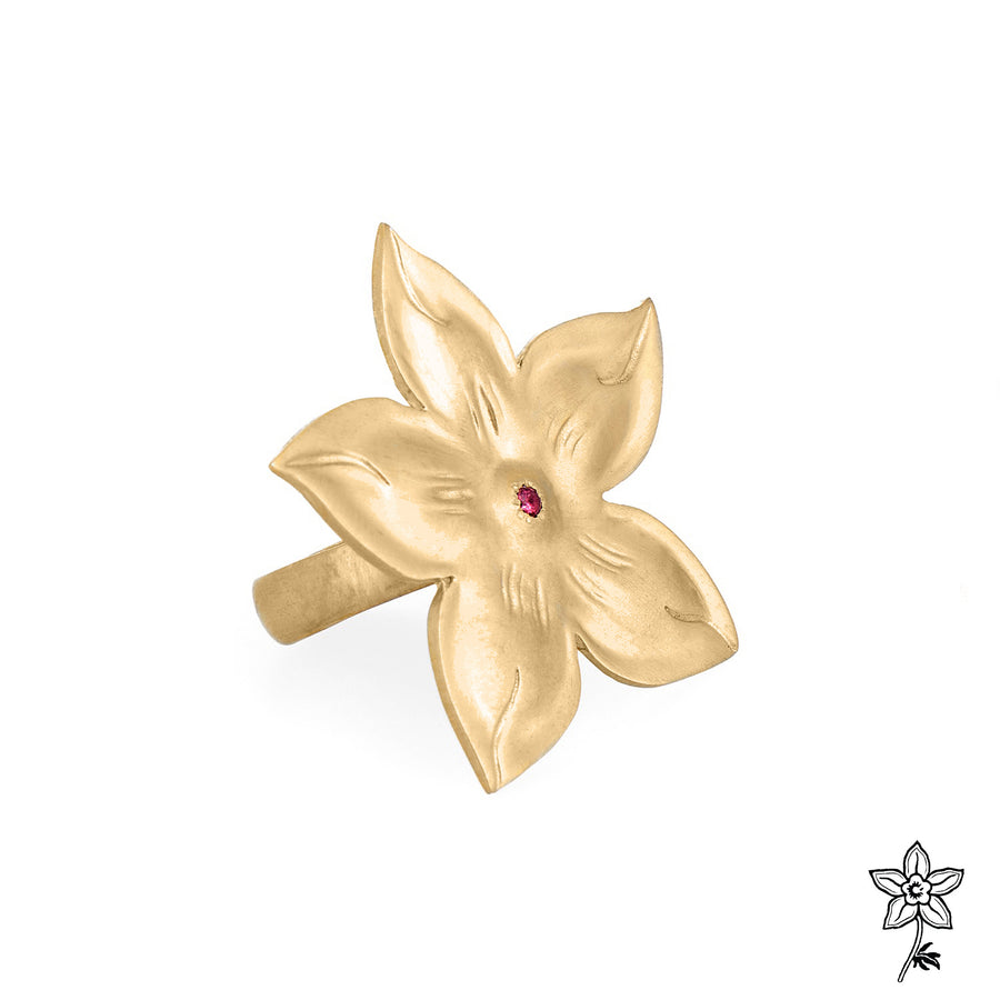 14K VERMEIL FLEUR RING