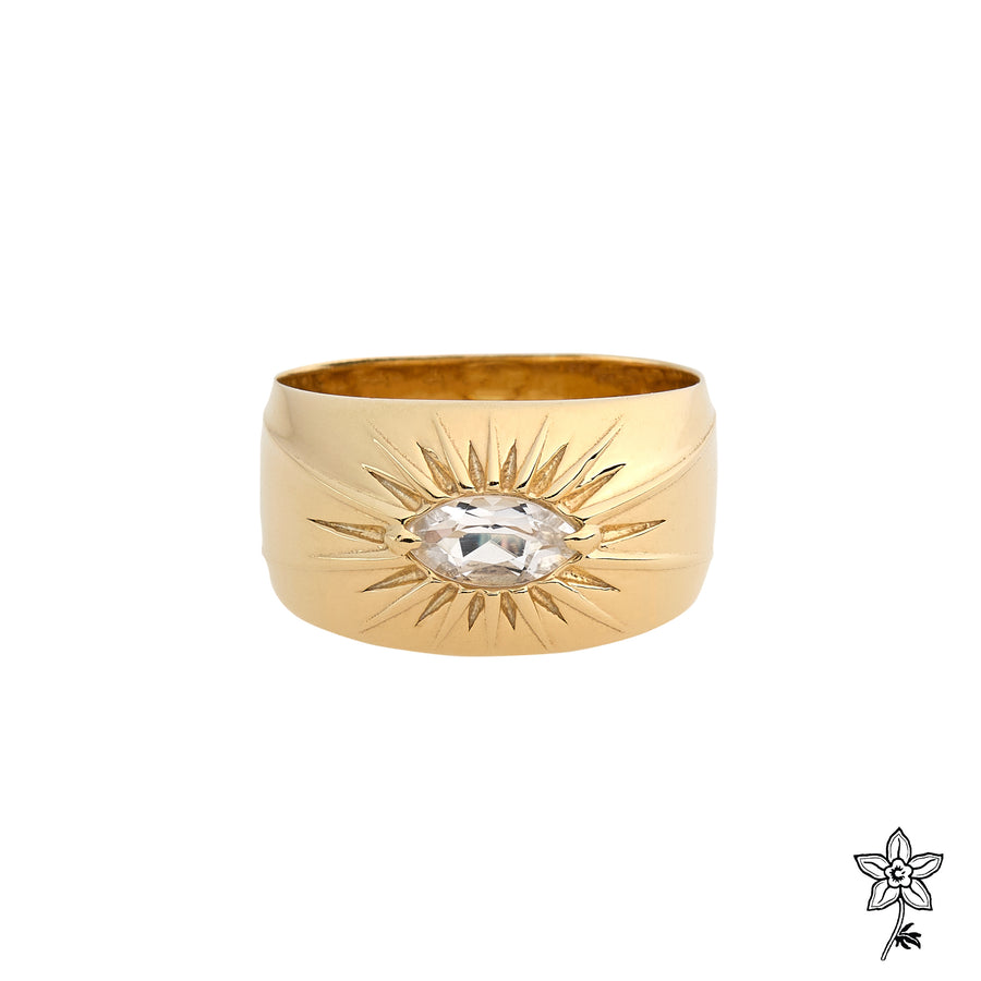 14K VERMEIL STARBURST BAND