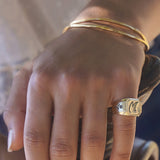 Silver Initial Signet Ring