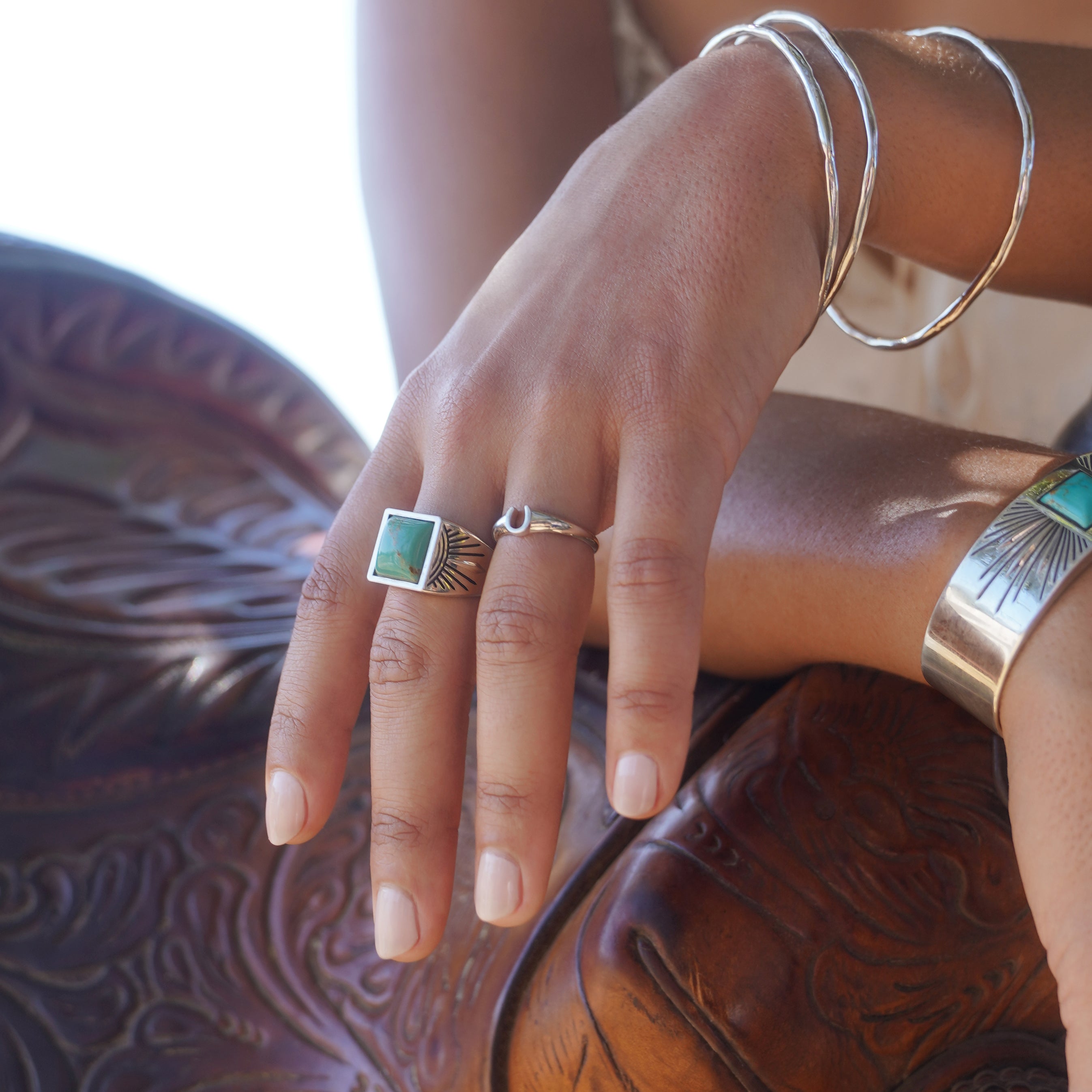 Mini Silver Horseshoe Signet Ring
