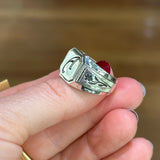 Brass Initial Signet Ring