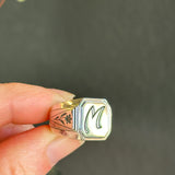 Brass Initial Signet Ring