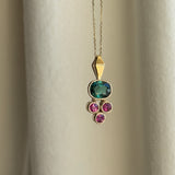 One of a Kind Tourmaline & Ruby Pendant