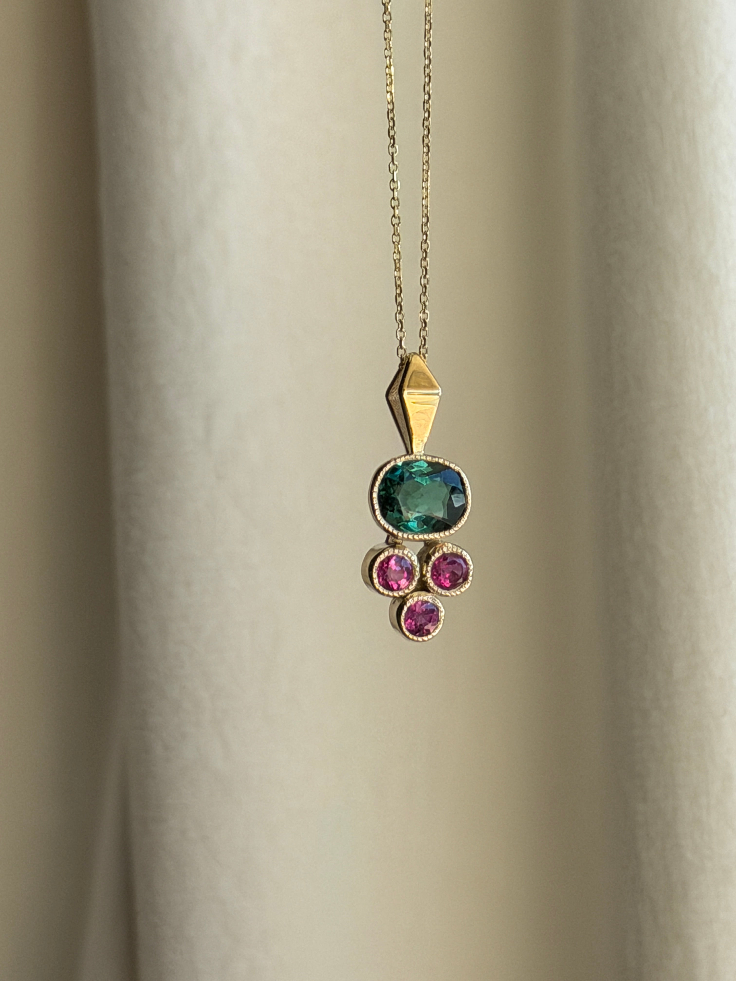 Ruby Tal Con Lagoon Tourmaline & Ruby Necklace – Talon jewelry