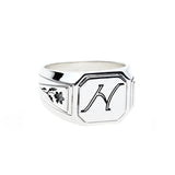 Silver Initial Signet Ring
