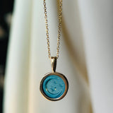 One of a Kind 14K Blue Moon & Stars Intaglio Pendant