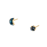 One of a Kind Sapphire Moon & Star Studs
