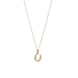14k Solid Gold Pavé Itty Bitty Horseshoe Pendant