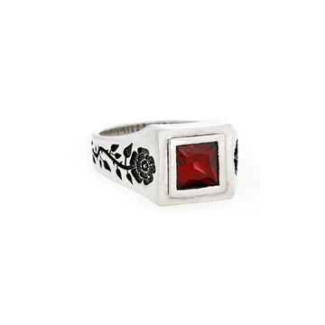 SILVER EVENING ROSE RING