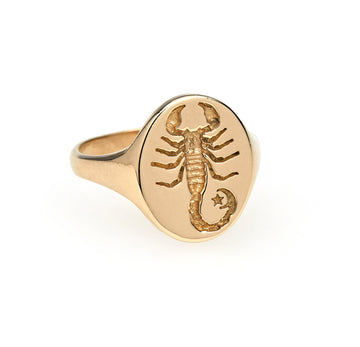 10K GOLD ZODIAC SIGNET RINGS