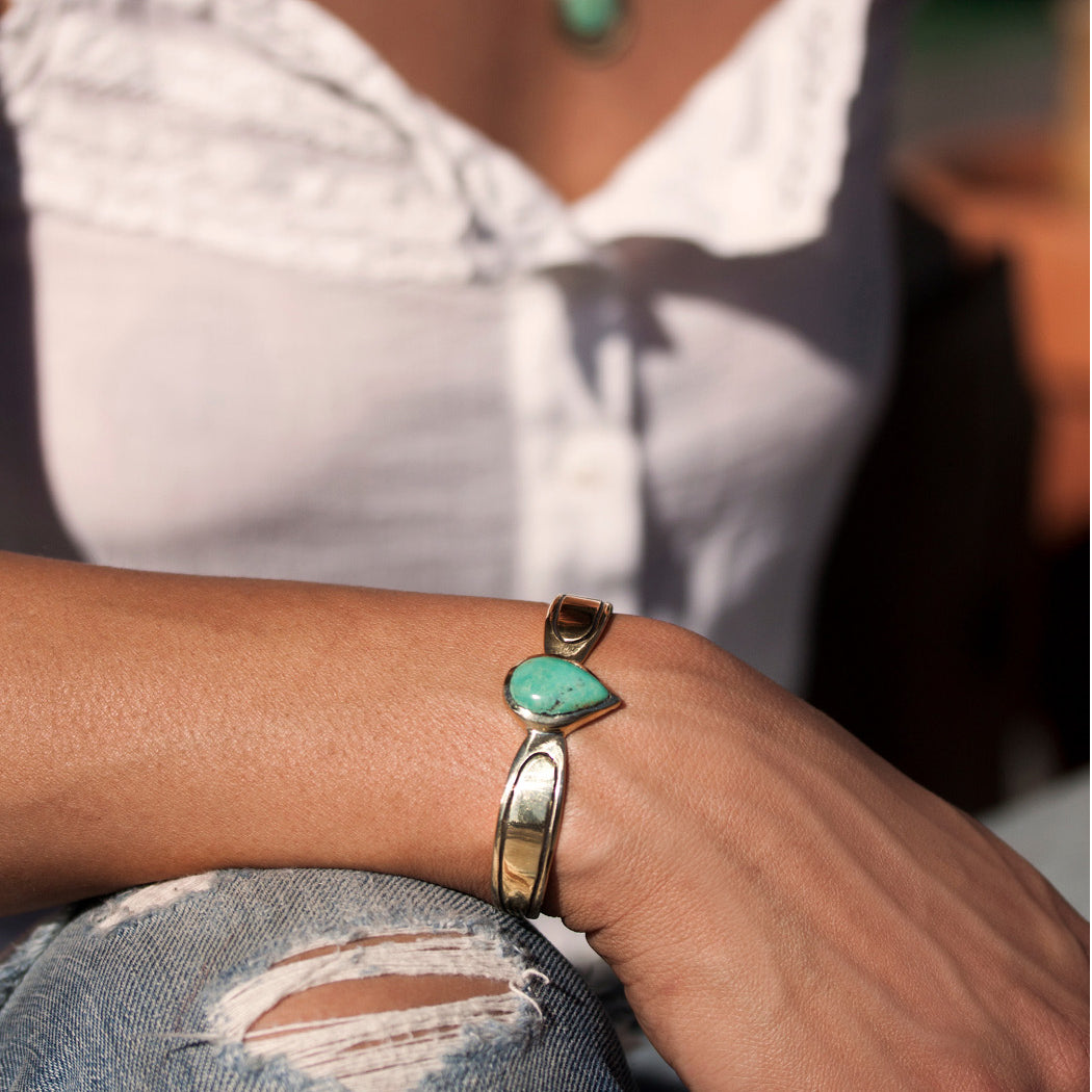 Lapis Teardrop Cuff