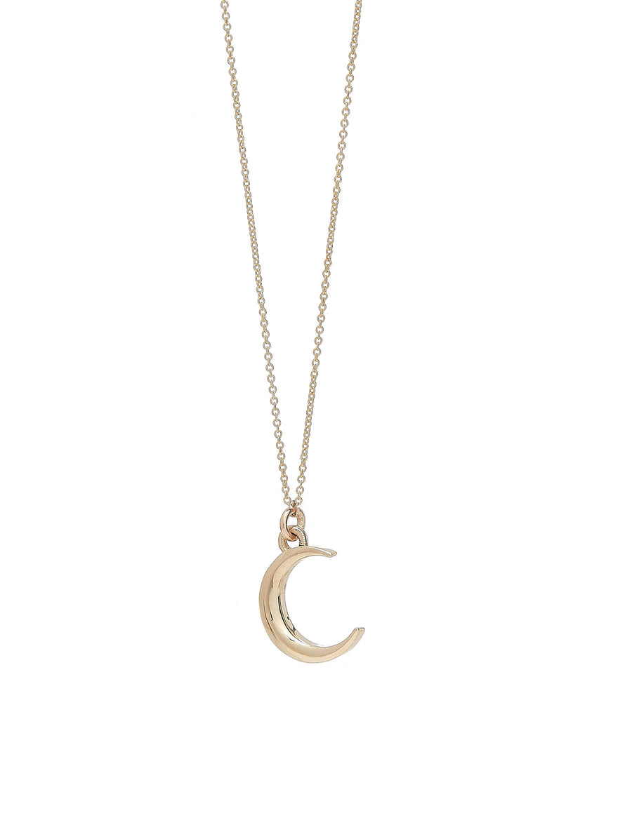 FashionJunkie4Life Collana Con Ciondolo Luna In Argento 925 - Gioiello Minimal Con Catenina 45,7 Cm