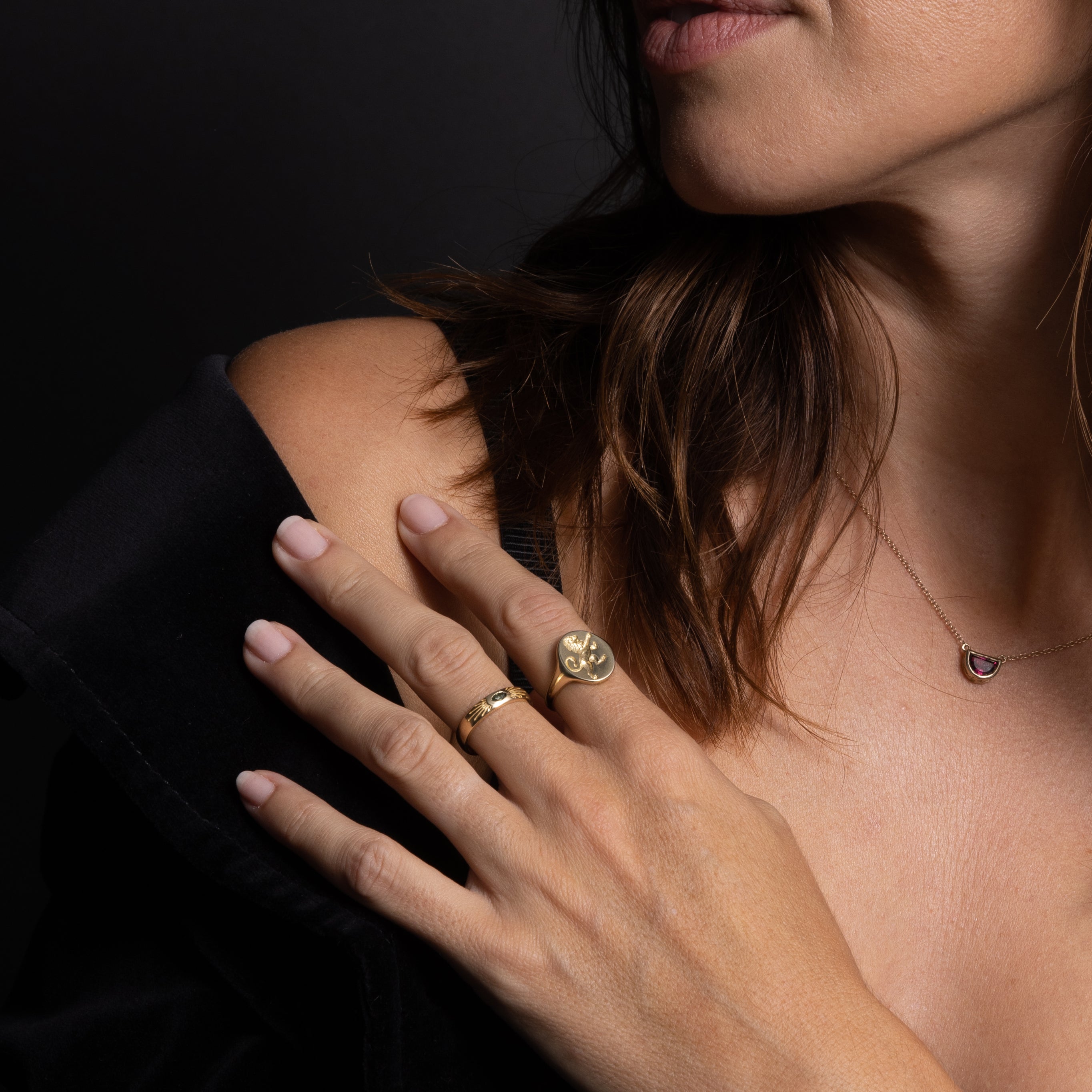 Gold Zodiac Signet Rings