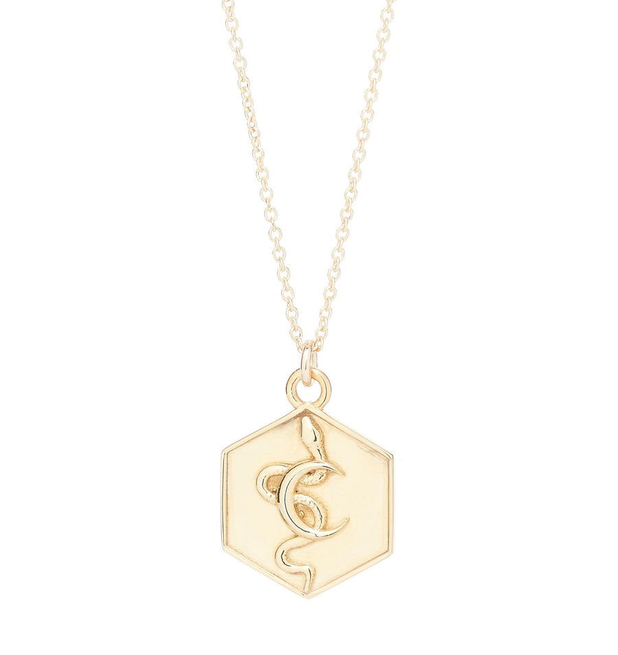 SNAKE MOON HEXAGON PENDANT