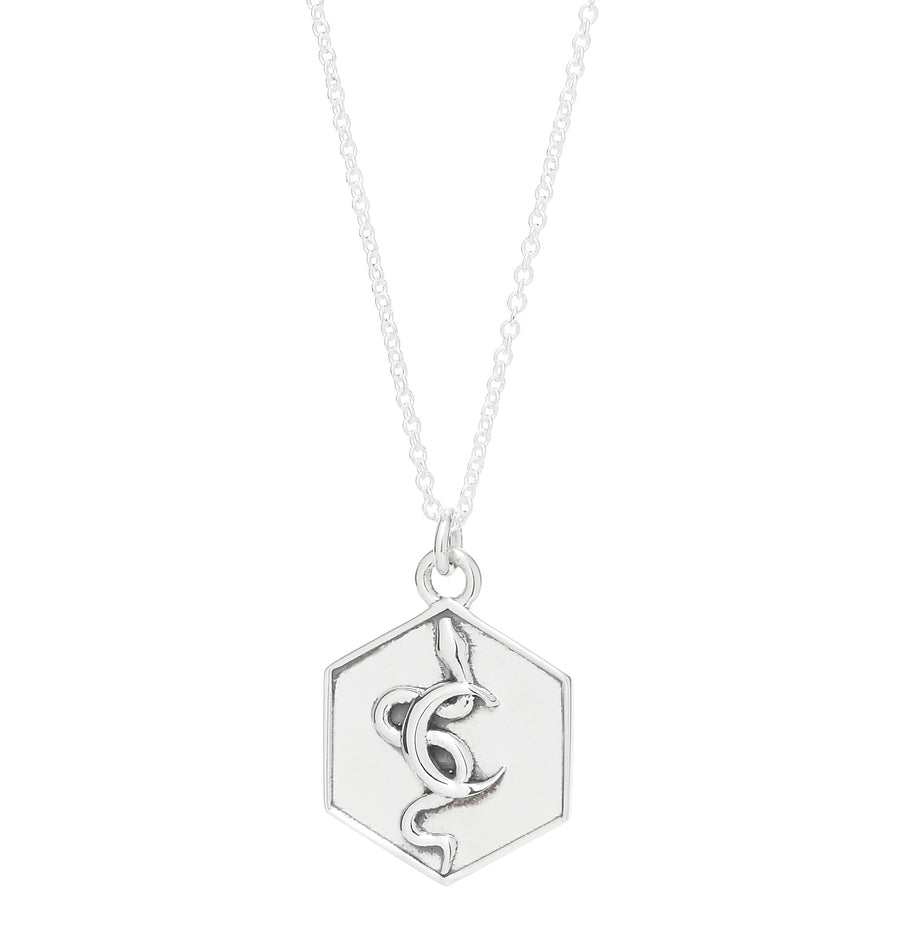 SNAKE MOON HEXAGON PENDANT